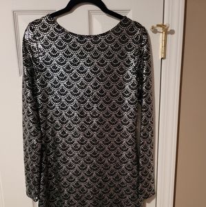 NWOT Michael Kors Long Sleeve Metallic Midi Dress Size Medium